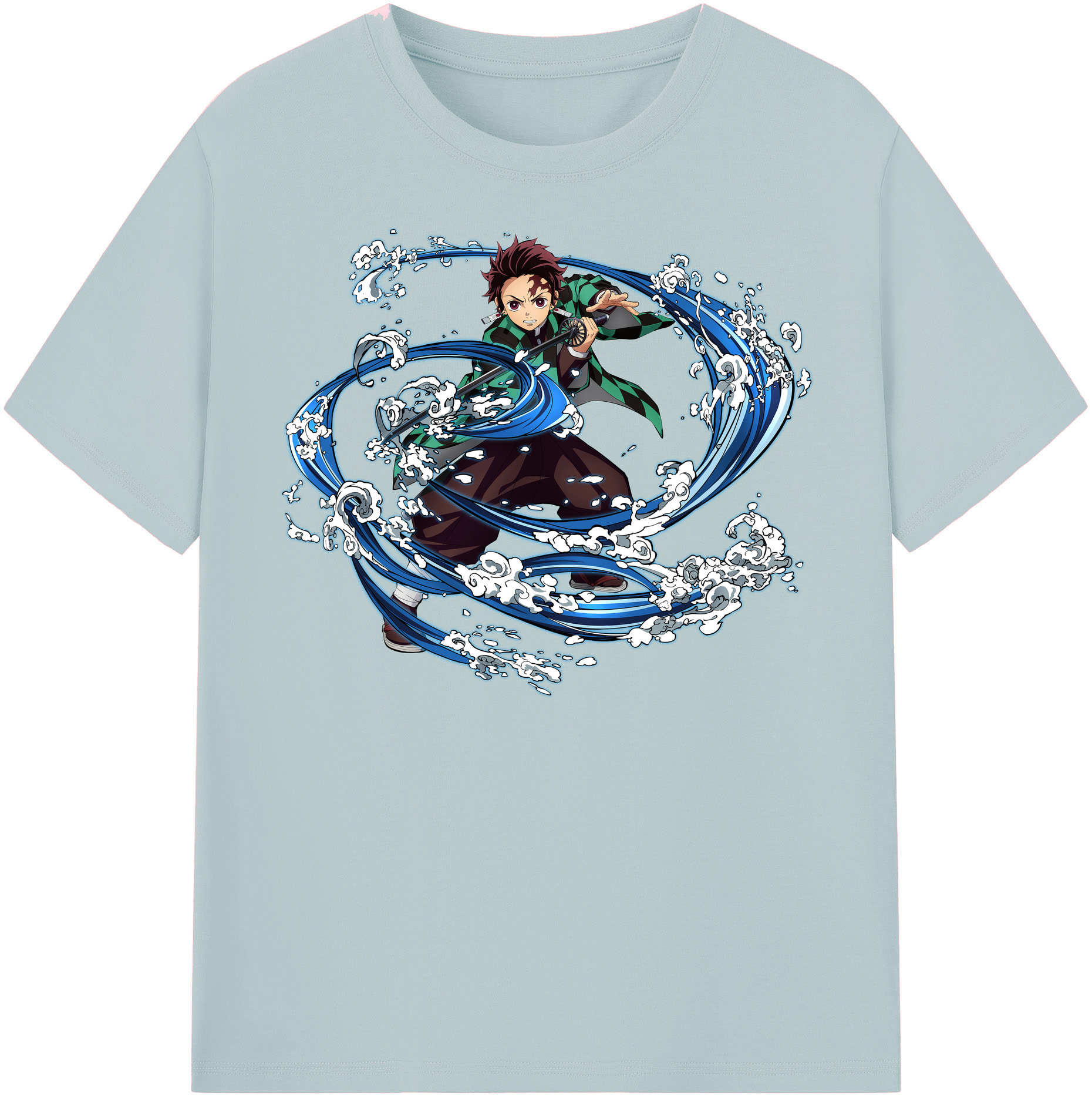 （画像用） 鬼滅の刃 竈門 炭治郎／かまど たんじろう Kamado Tanjirou 綿100％半袖Tシャツ（フロントプリント）